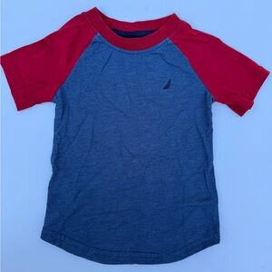 Nautica Kids Blue and Red Short Sleeve Tee